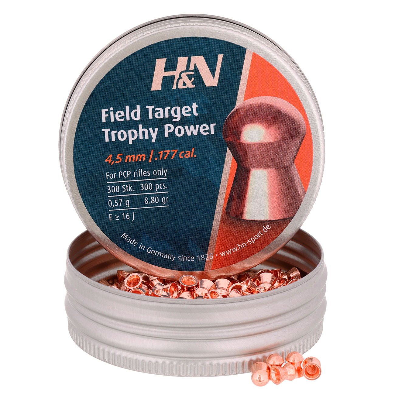 H&N Rundkopf-Diabolos Field Target Trophy Power 4,5mm 300 Stck