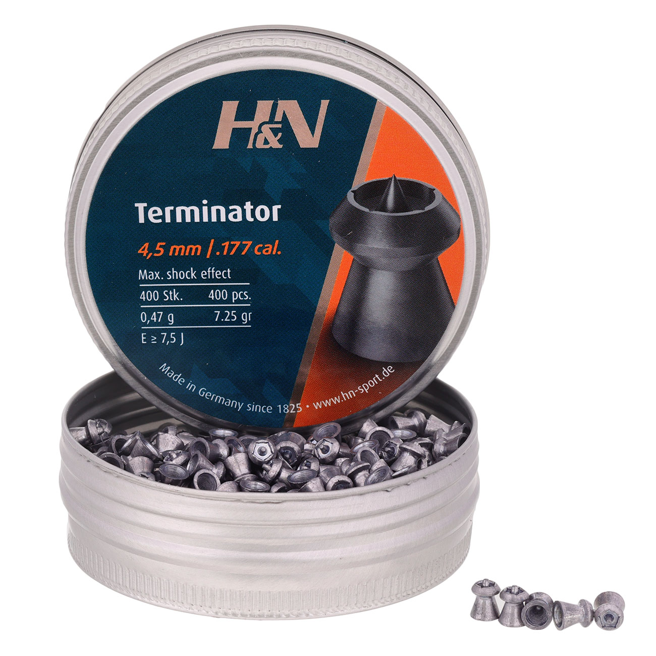 H&N Flachkopf-Diabolos Terminator Kegelspitze 4,5mm 400 Stck
