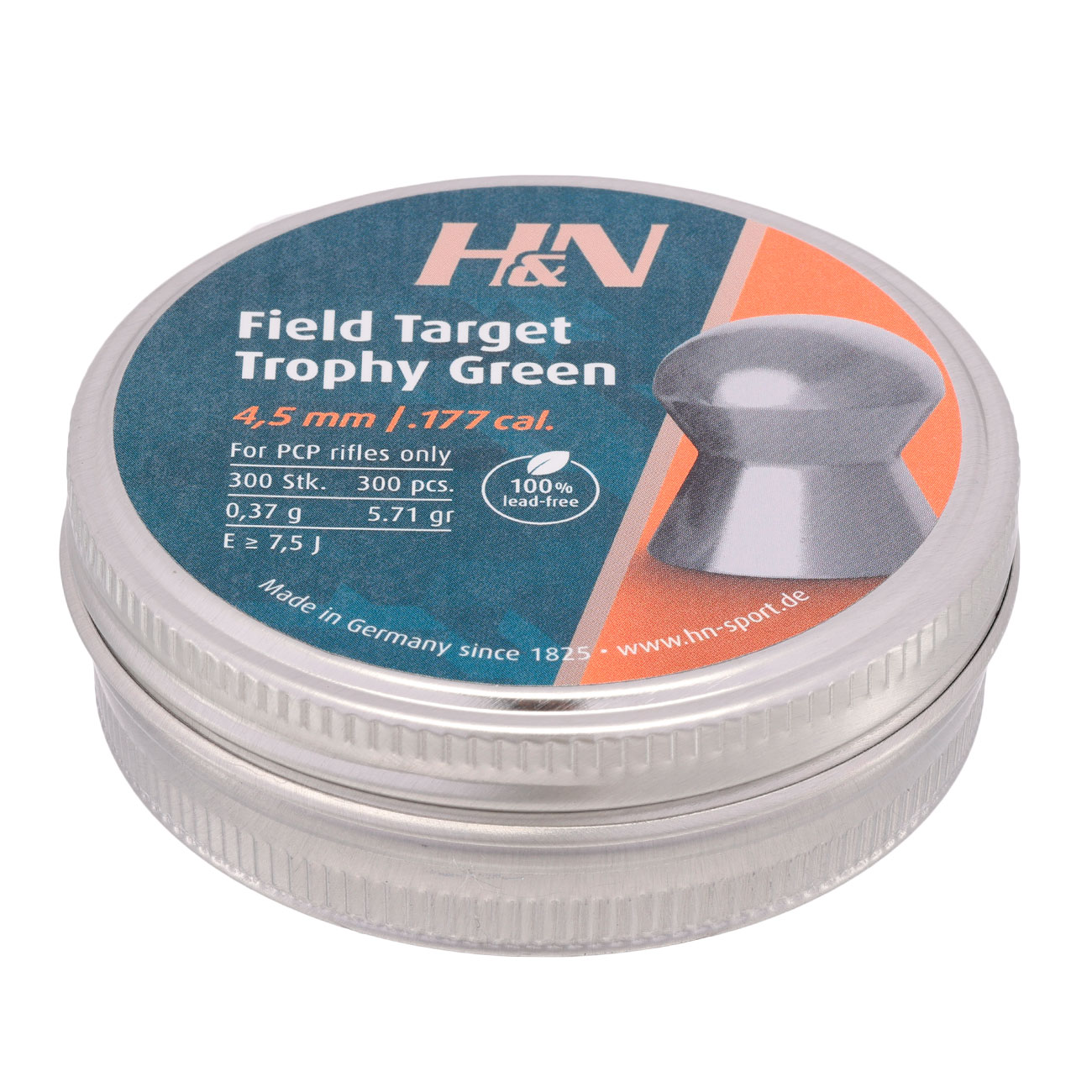 H&N Rundkopf-Diabolos Field Target Trophy Green 4,5mm 300 Stck Bild 1