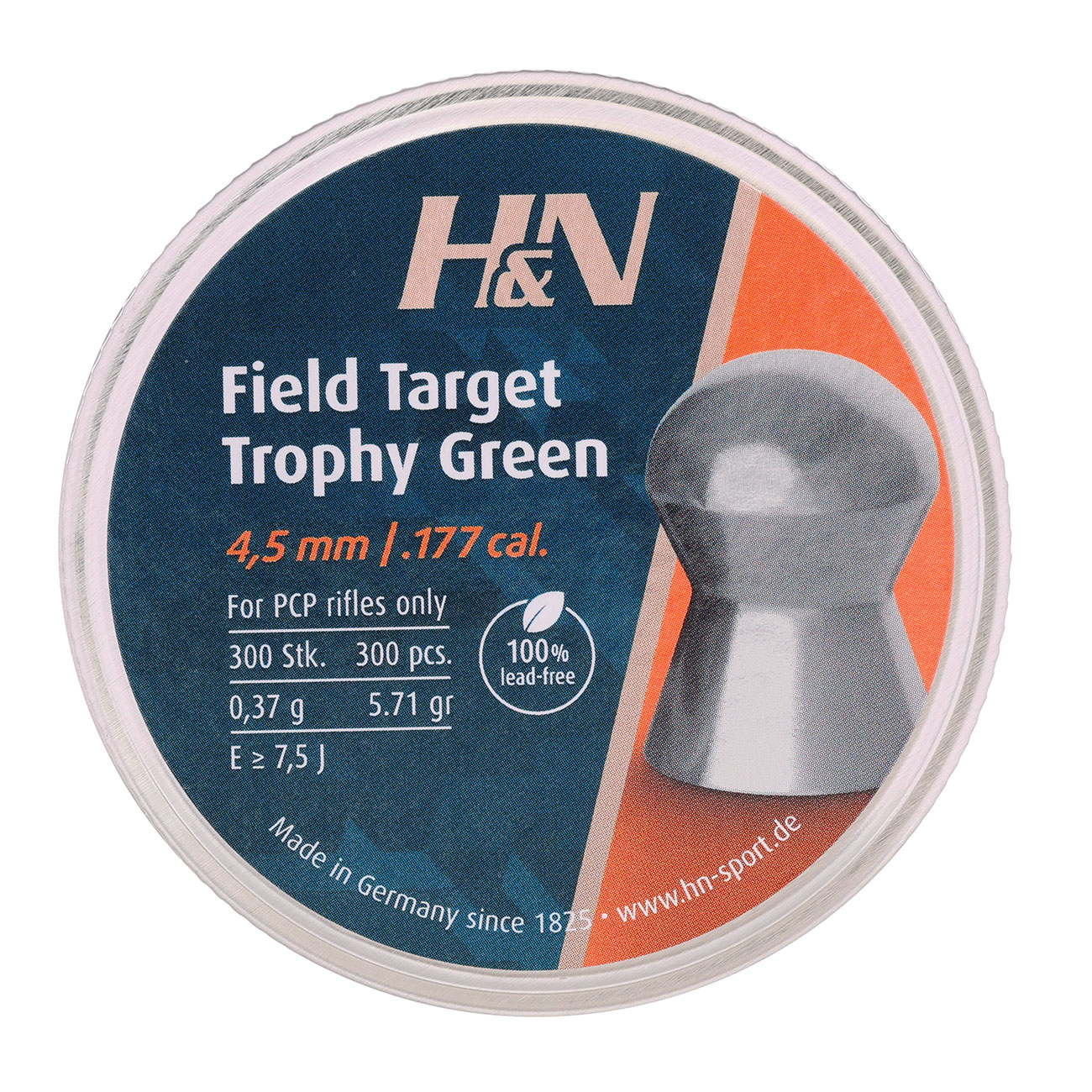 H&N Rundkopf-Diabolos Field Target Trophy Green 4,5mm 300 Stck Bild 3