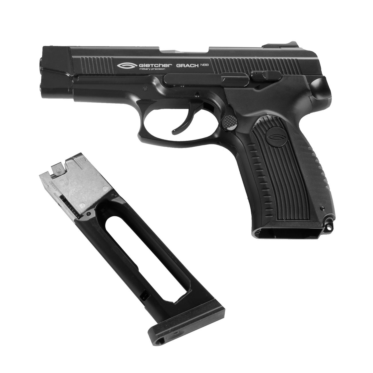 Gletcher CO2 Pistole Grach Kal. 4,5mm BB NBB schwarz Bild 3