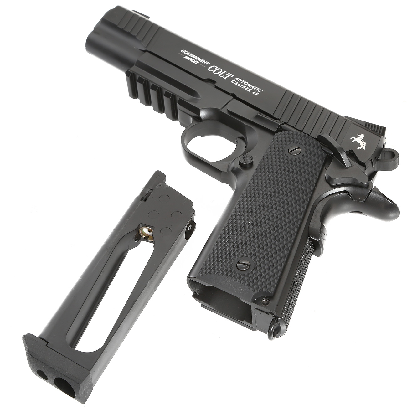 Colt M45 CQBP Vollmetall CO2 Luftpistole 4,5 mm BB brniert Blowback Bild 6