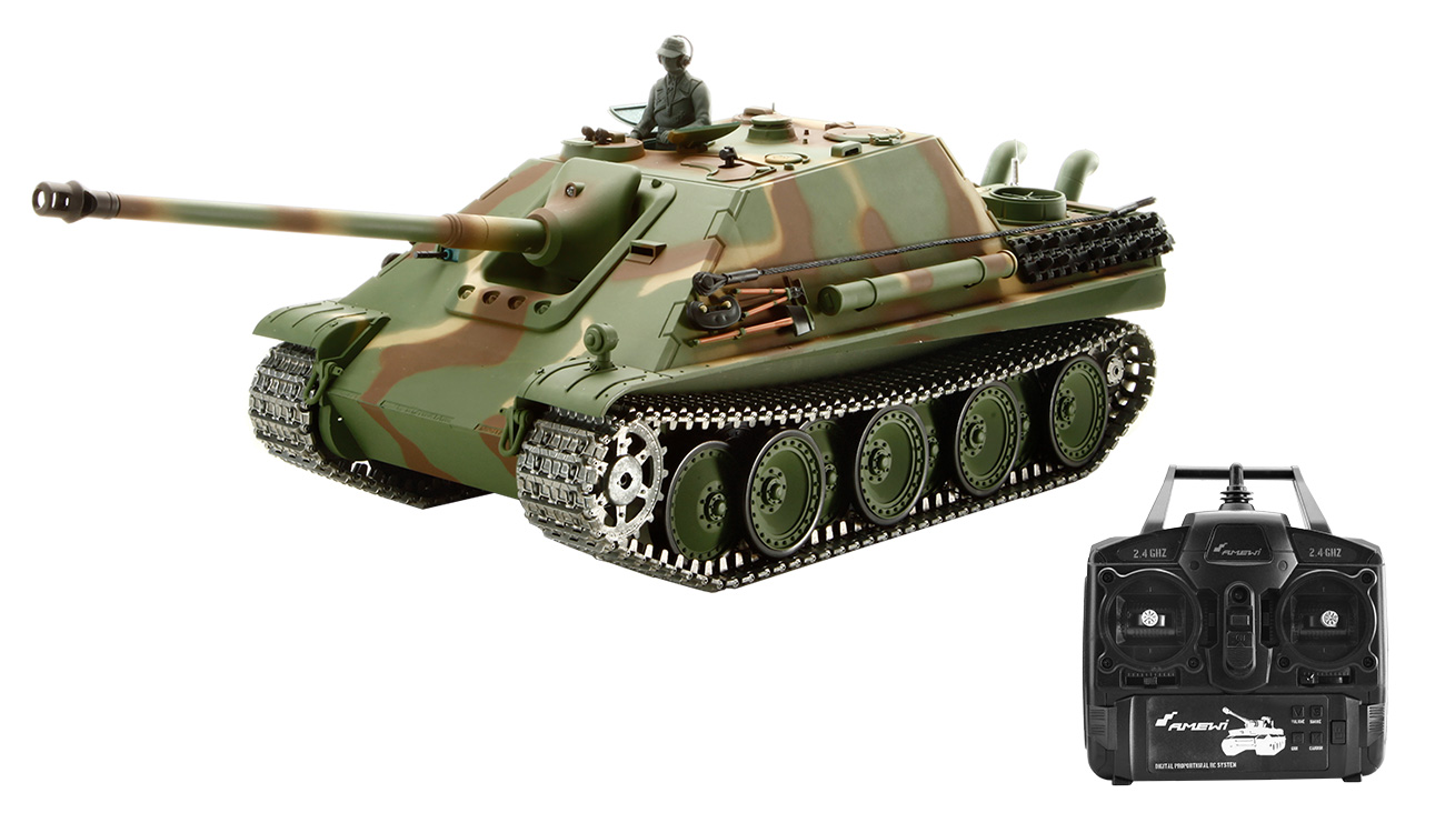 RC Panzer Jagdpanther G Metallketten 1:16 schussfähig RTR tarn