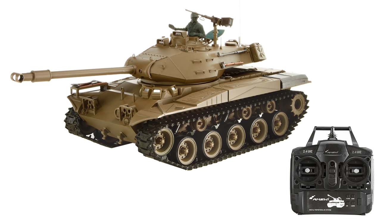 Amewi RC Panzer M41 Walker Bulldog 1:16 schussfhig 2,4 GHz Control Edition RTR oliv