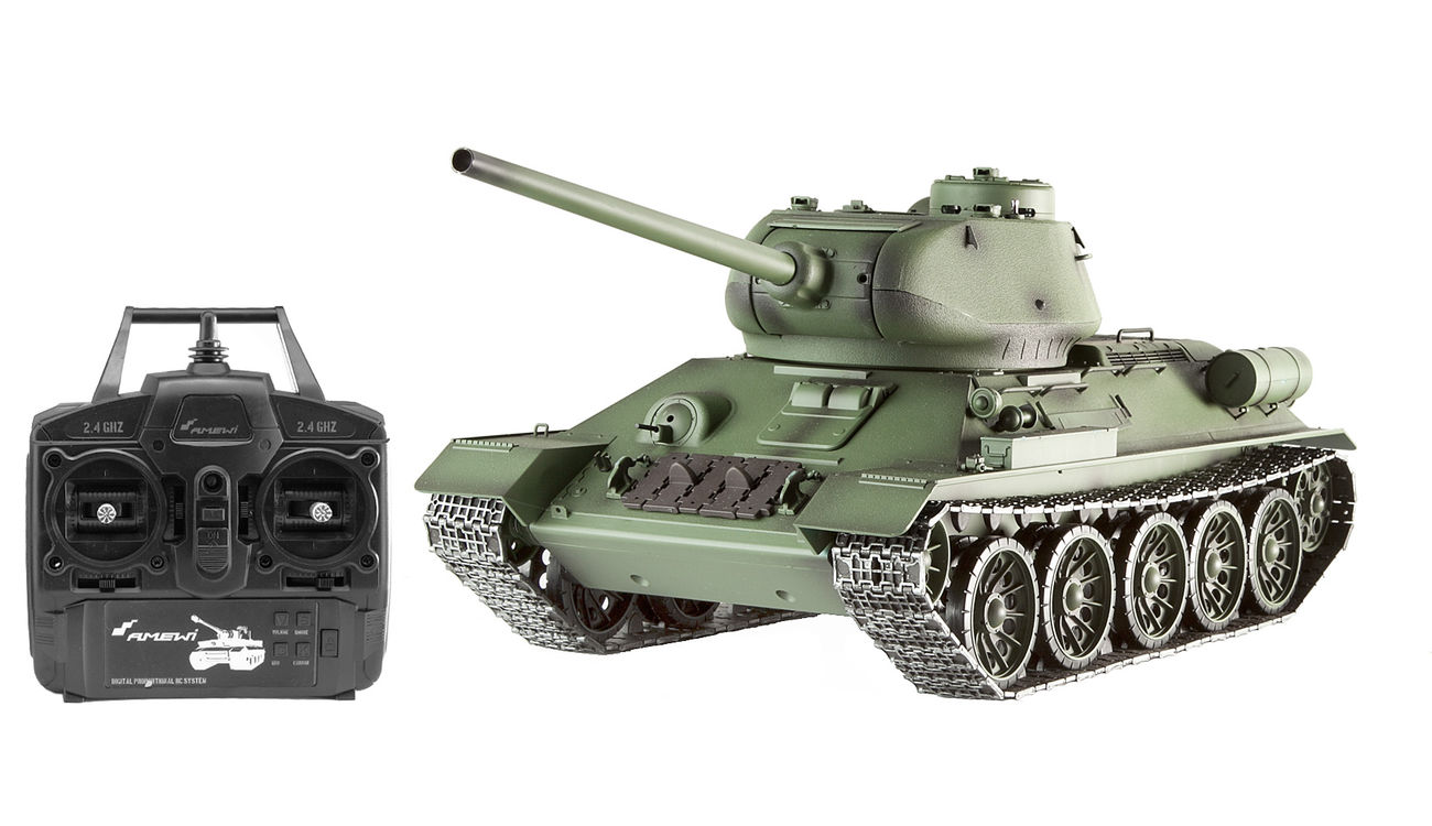 RC Panzer T34/85 1:16 schussfähig RTR oliv