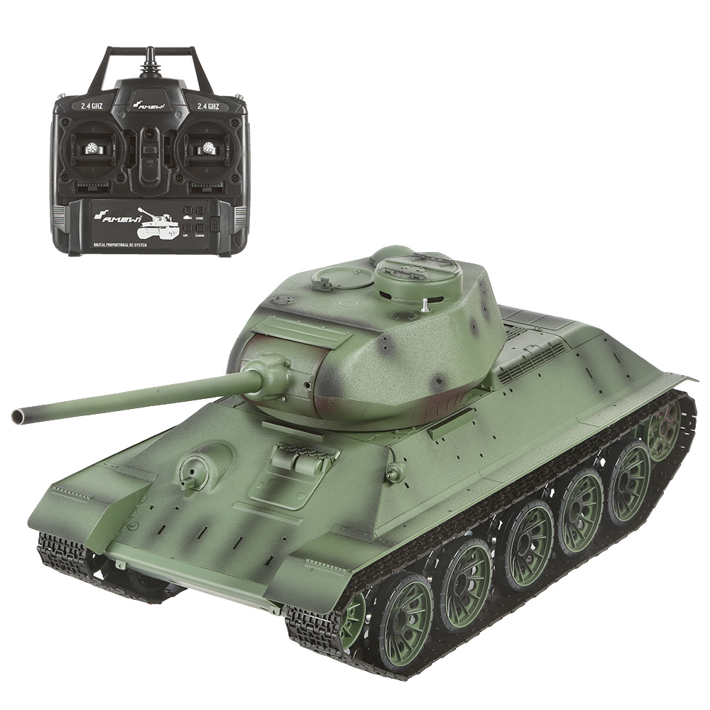 RC Panzer T34/85 1:16 schussfähig RTR oliv