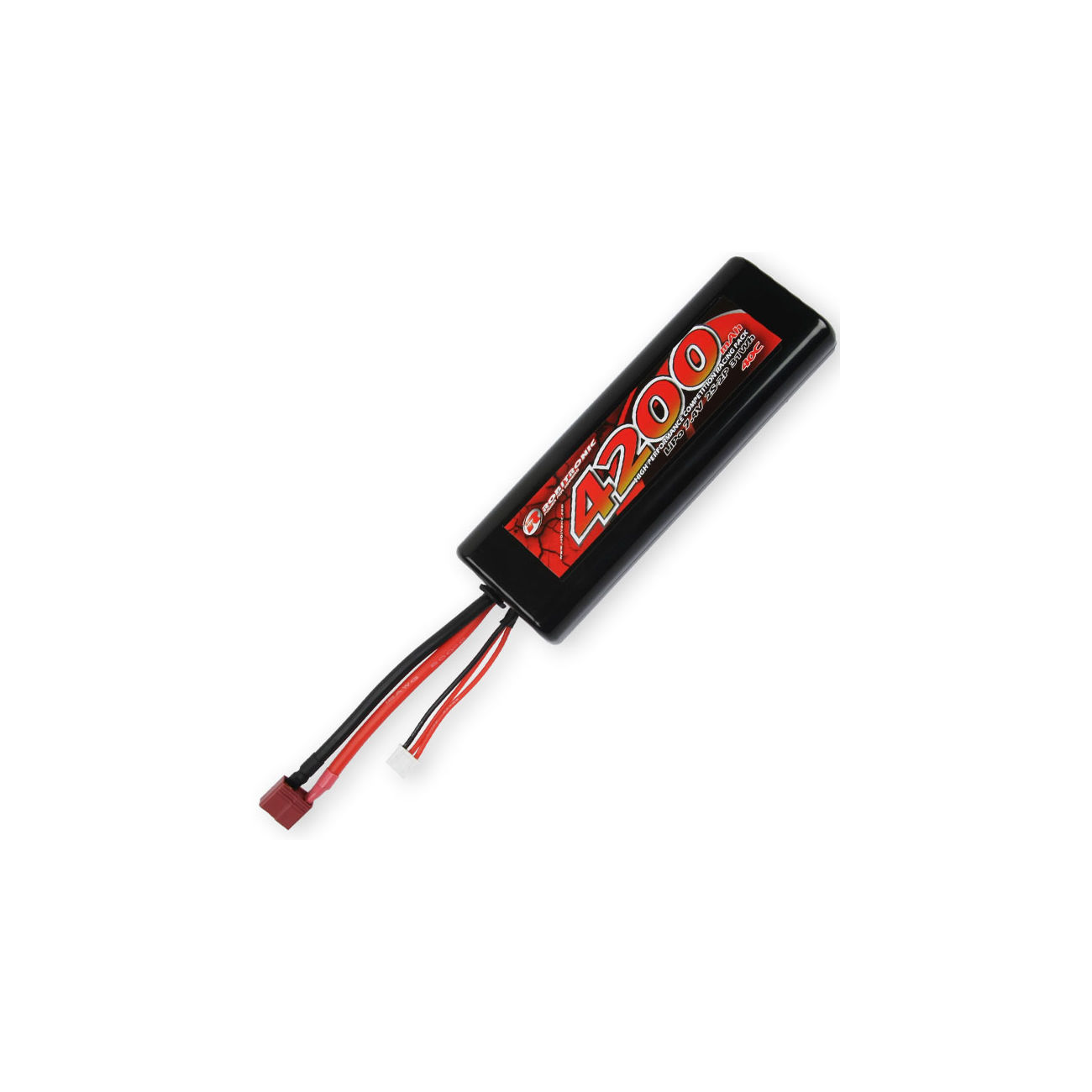 Robitronic LiPo Akku 7.4V 4200mAh 40C T-Type Buchse Racing Pack R05232