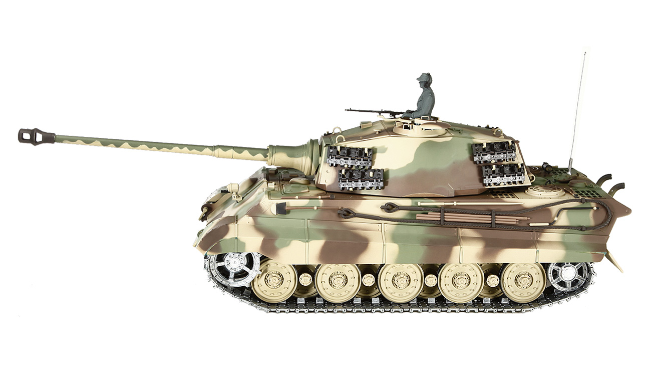 RC Panzer Knigstiger Henschel Turm 1:16 Professional Line IR/BB Metallketten und Metallgetriebe schussfhig Bild 1