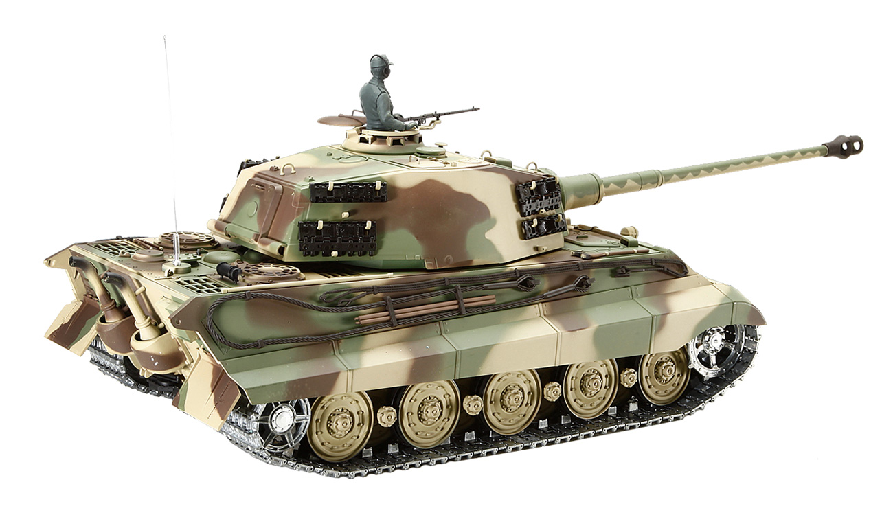 RC Panzer Knigstiger Henschel Turm 1:16 Professional Line IR/BB Metallketten und Metallgetriebe schussfhig Bild 2