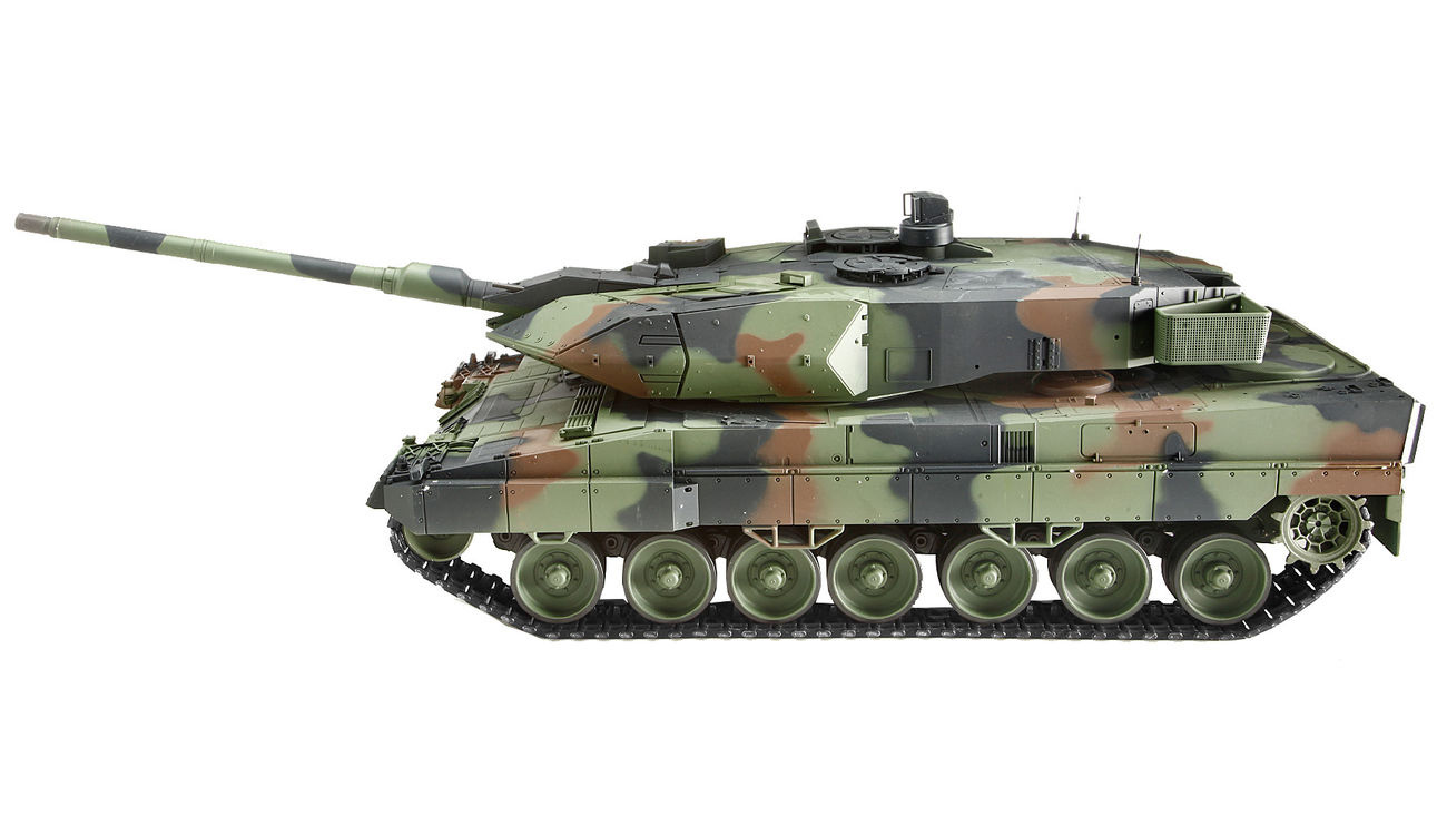 RC Panzer Leopard 2A6 1:16 Infrarot-Gefechtssystem und 6 mm Schussfunktion mehrstufiges Getriebe Bild 1