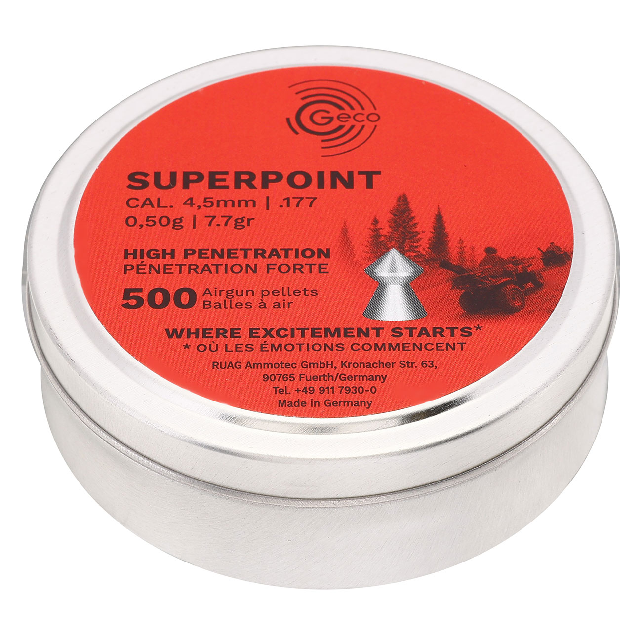 Geco Spitzkopf-Diabolo Superpoint 4,5mm 0,5g 500 Stck Bild 1