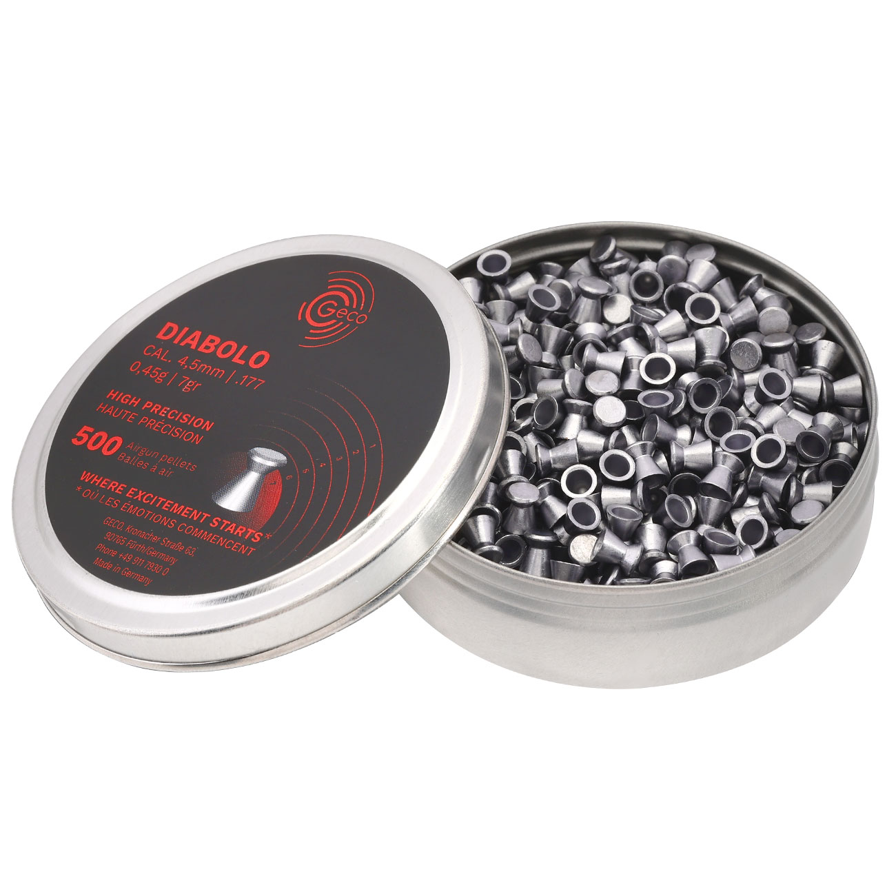 Geco Flachkopf-Diabolo 4,5 mm 0,45g 500 Stck Bild 2
