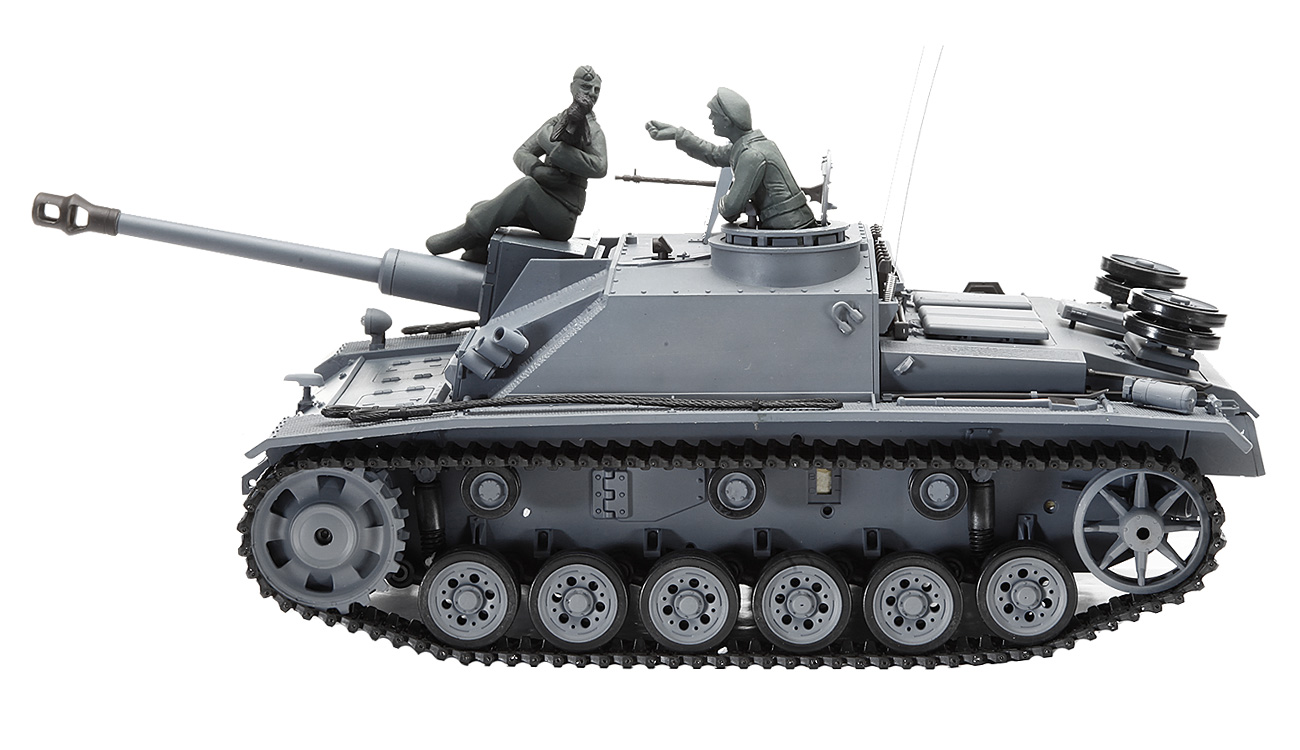 Amewi RC Panzer Sturmgeschütz III Control Edition 1:16 schussfähig RTR grau Bild 1