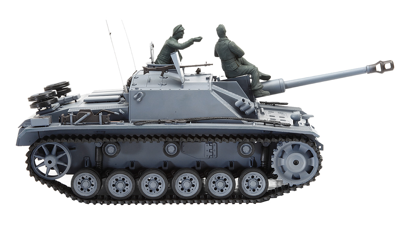 Amewi RC Panzer Sturmgeschütz III Control Edition 1:16 schussfähig RTR grau Bild 1