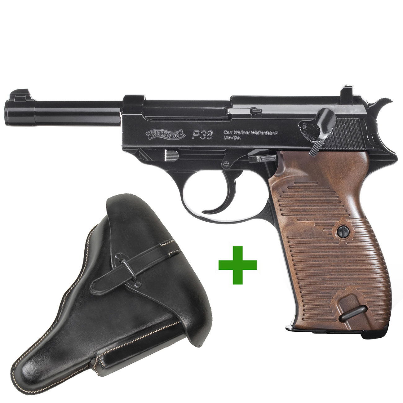 Walther P38 Luftpistole 4,5mm BB CO2 + GRATIS Pistolenholster P38 schwere Ausfhrung