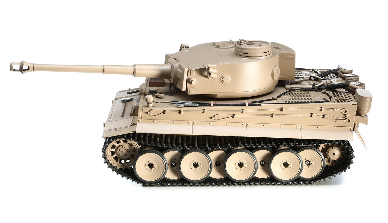 Amewi RC Panzer Tiger I 1:16 True Sound Metallausführung schussfähig RTR desert yellow Bild 1
