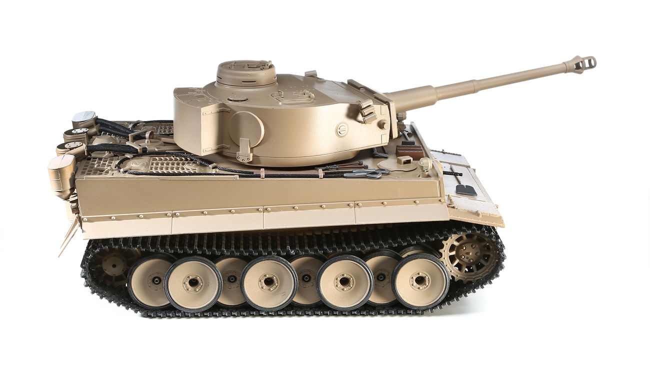 Amewi RC Panzer Tiger I 1:16 True Sound Metallausführung schussfähig RTR desert yellow Bild 1