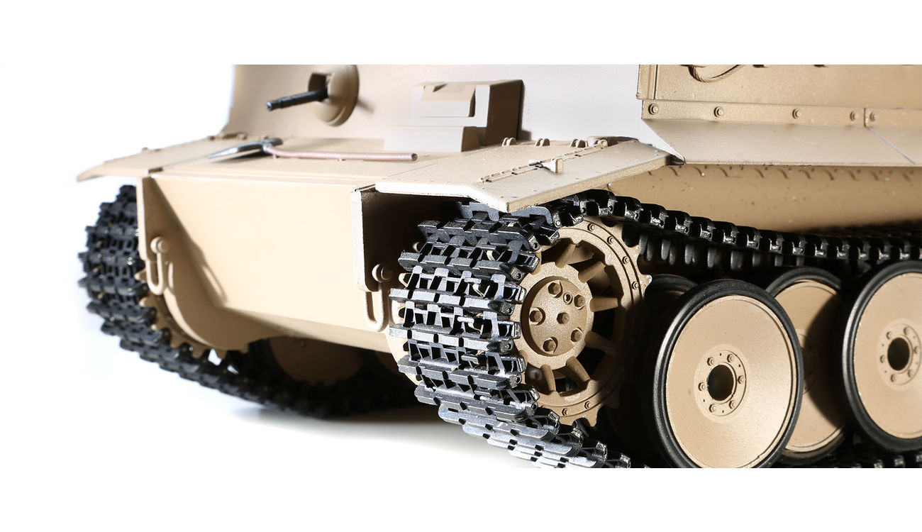 Amewi RC Panzer Tiger I 1:16 True Sound Metallausführung schussfähig RTR desert yellow Bild 6