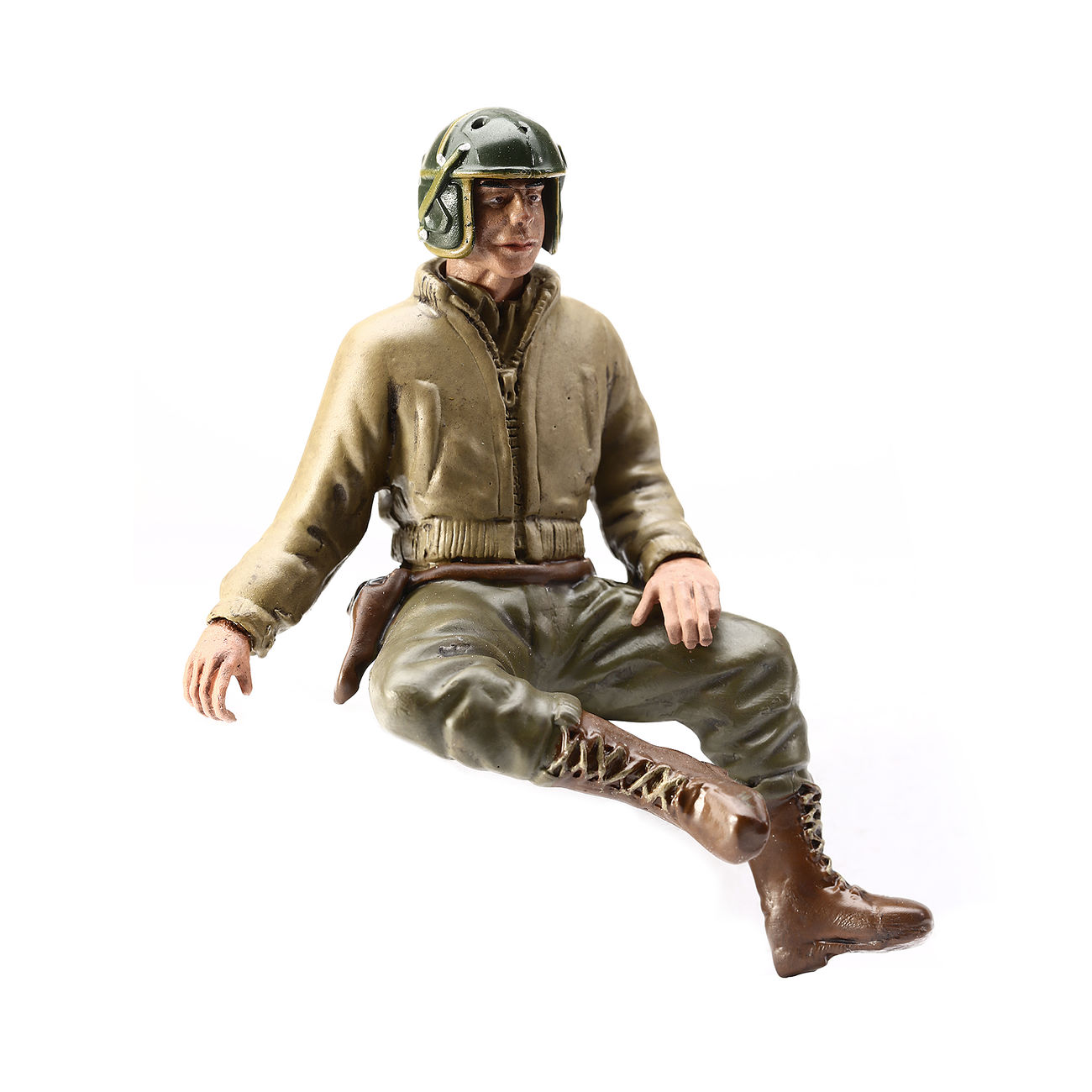 Modellbau Figur 2nd Lieutenant G. Clark sitzend 1:16 Bild 1