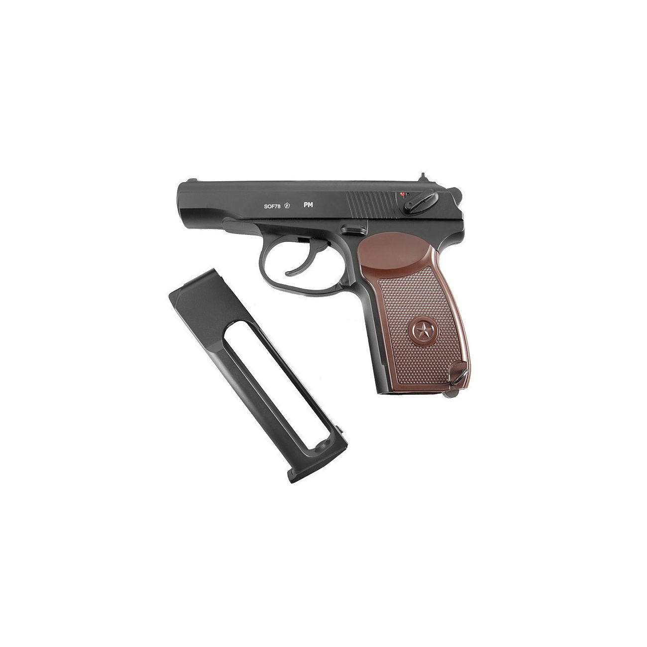Gletcher PM CO2 Luftpistole Kal. 4,5 mm BB Non Blowback schwarz inkl. CO2 Kapseln u. Stahl-BBs Bild 3