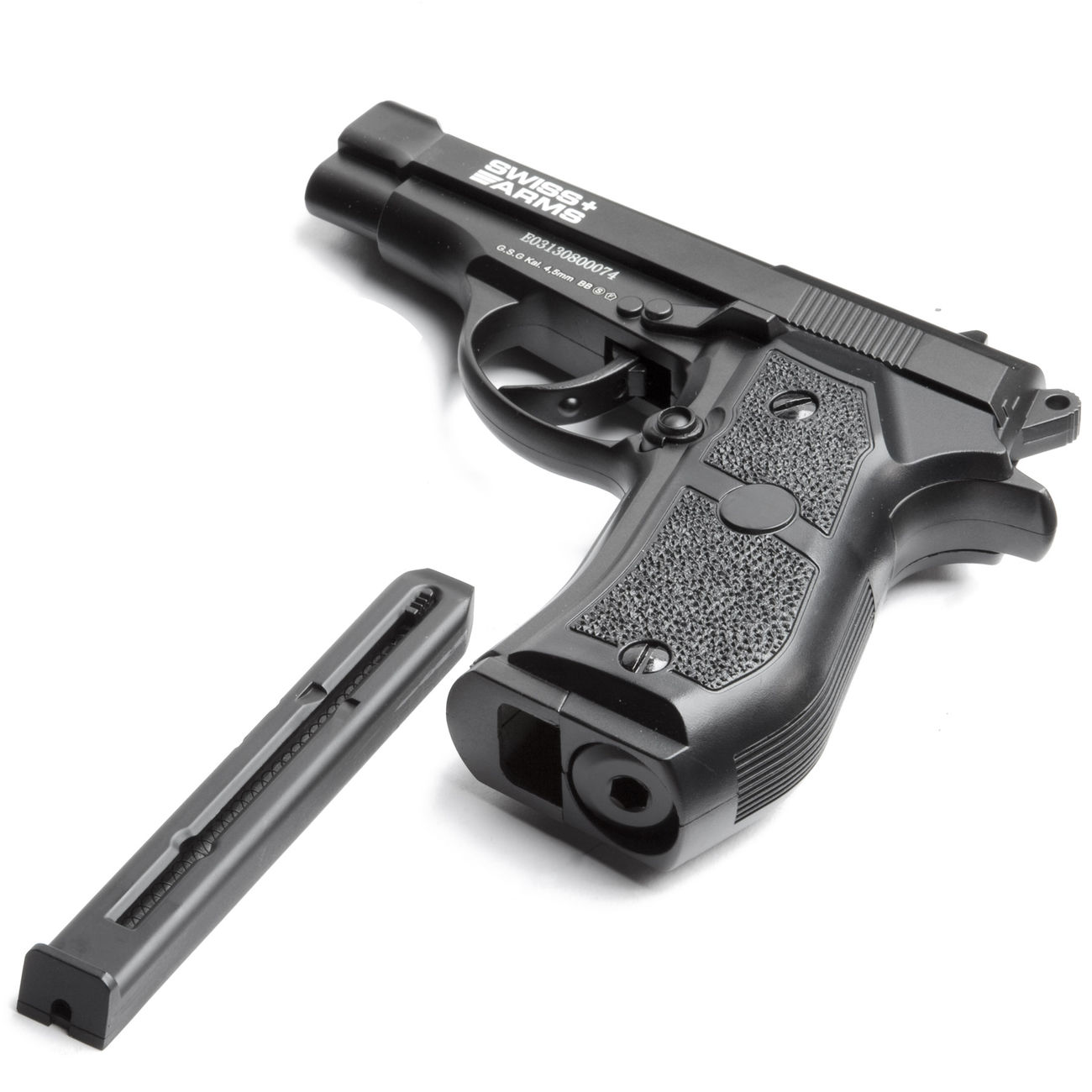 Swiss Arms P84 CO2 Pistole NBB Kal. 4,5mm Stahl BB Vollmetall schwarz Bild 3