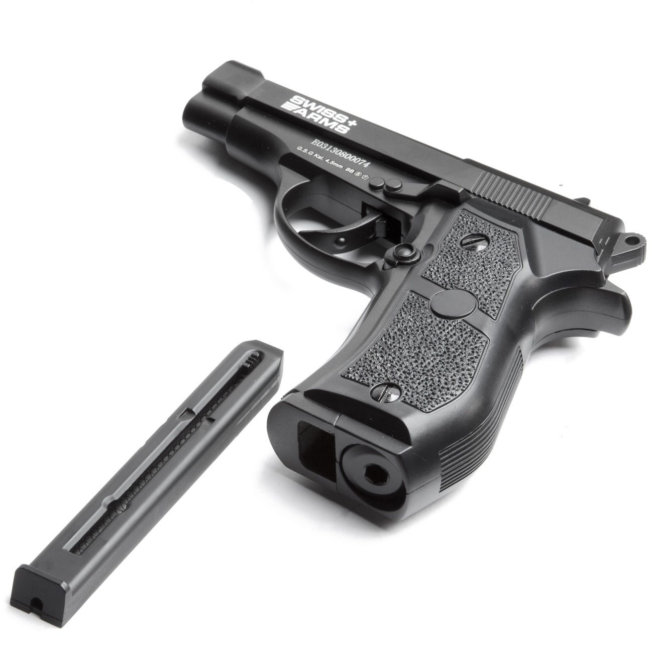 Swiss Arms P84 CO2 Luftpistole Kal. 4,5mm BB Non Blowback Vollmetall schwarz Bild 3