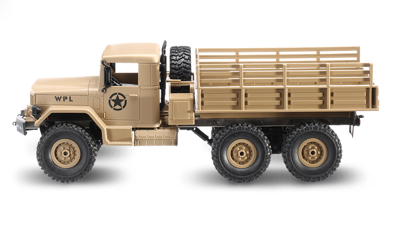 mit Servo Militär Truck 6WD 1:16 sandfarben 2,4 GHz RC U.S 