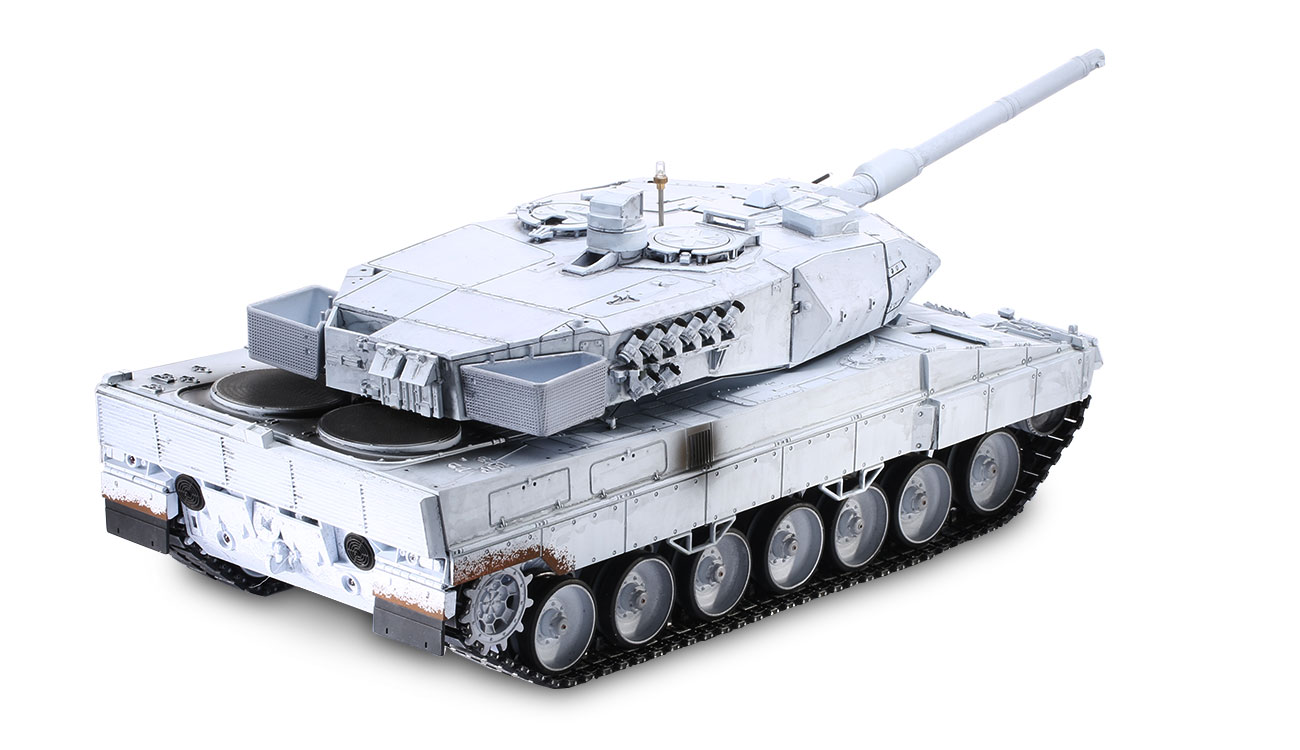 Torro RC Panzer Leopard 2A6, UN Weißgrau Pro-Edition 1:16 schussfähig, Rauch & Sound, Metallgetriebe und Metallketten, RTR Bild 1