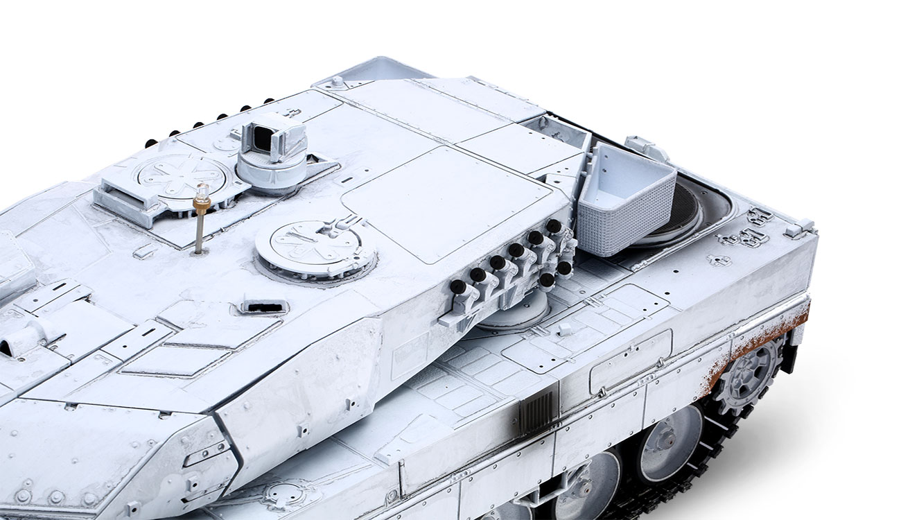 Torro RC Panzer Leopard 2A6, UN Weigrau Pro-Edition 1:16 schussfhig, Rauch & Sound, Metallgetriebe und Metallketten, RTR Bild 1