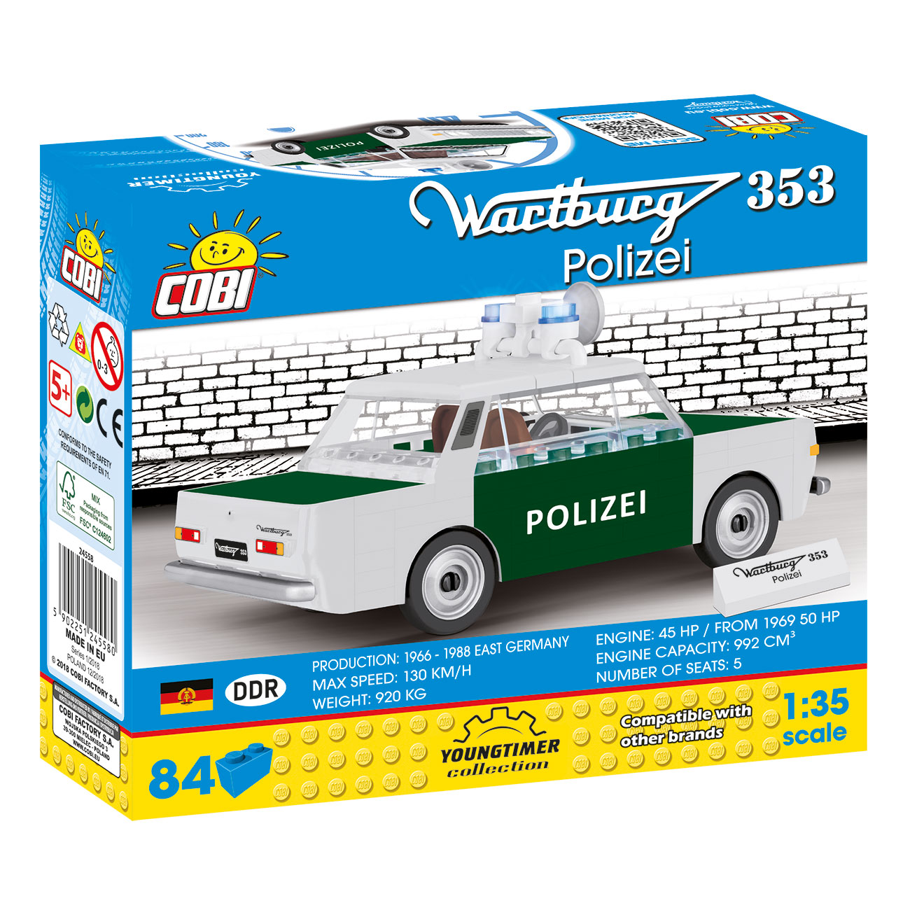 Cobi Youngtimer Collection Wartburg 353 Polizei 84 Teile  24558 Bild 2
