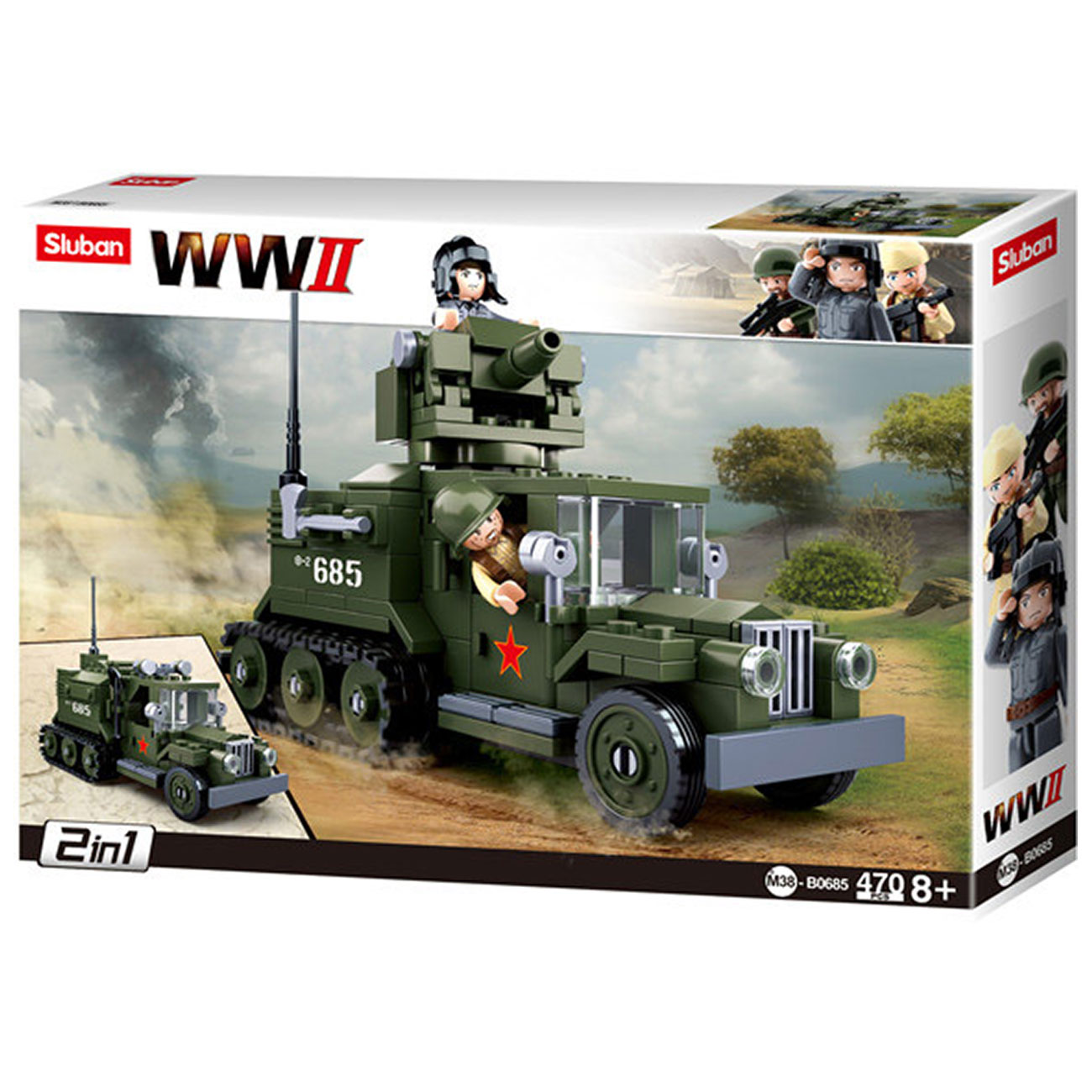 Sluban WWII Allied Half Truck 243 Teile M38-B0685 Bild 1