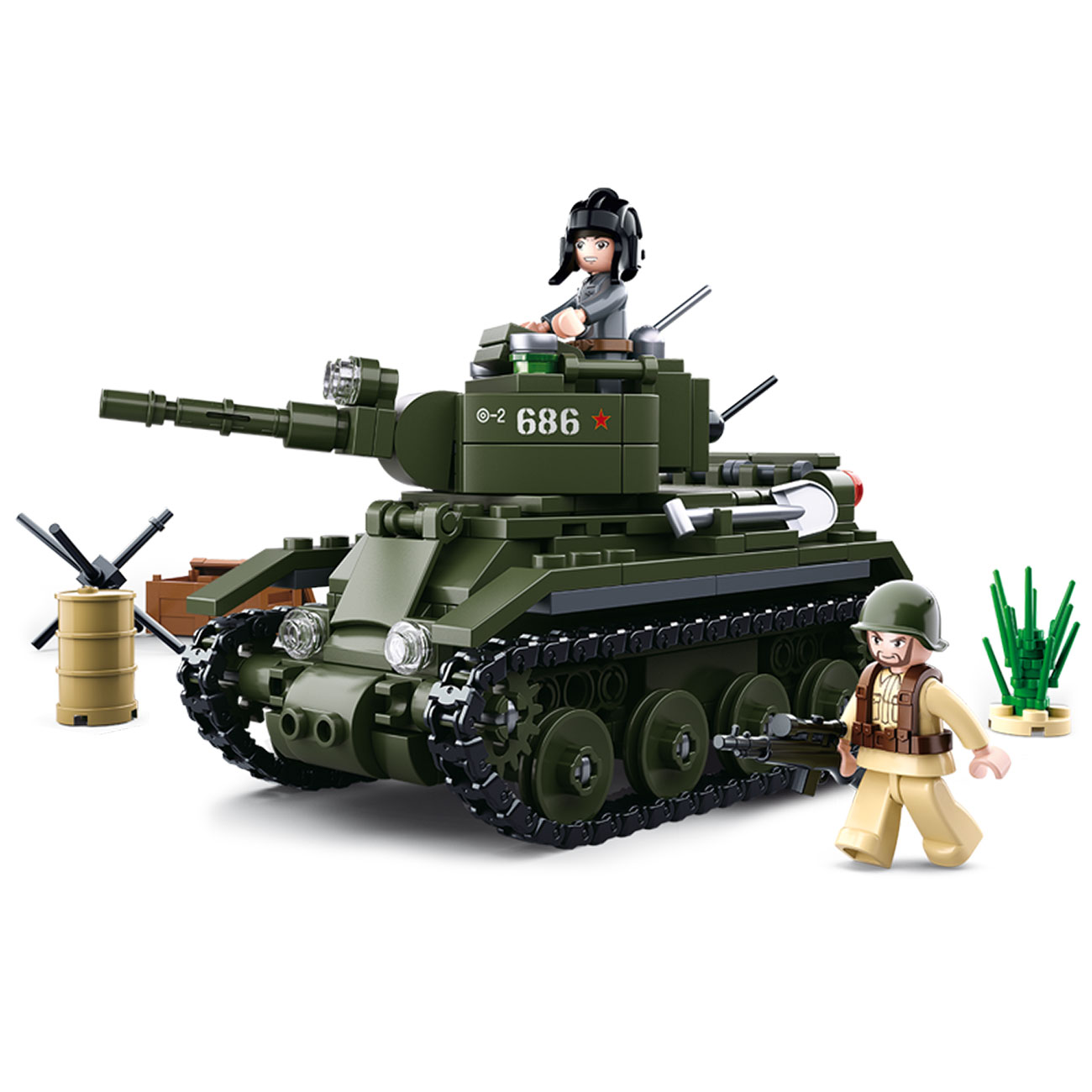 Sluban WWII Allied Cavalry Panzer 347 Teile M38-B0686