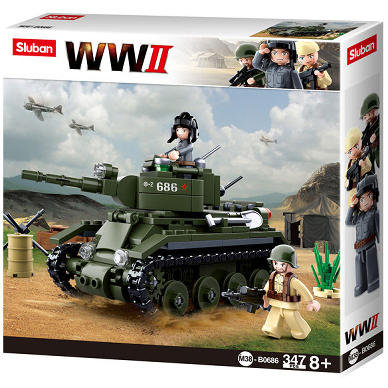 Sluban WWII Allied Cavalry Panzer 347 Teile M38-B0686 Bild 1