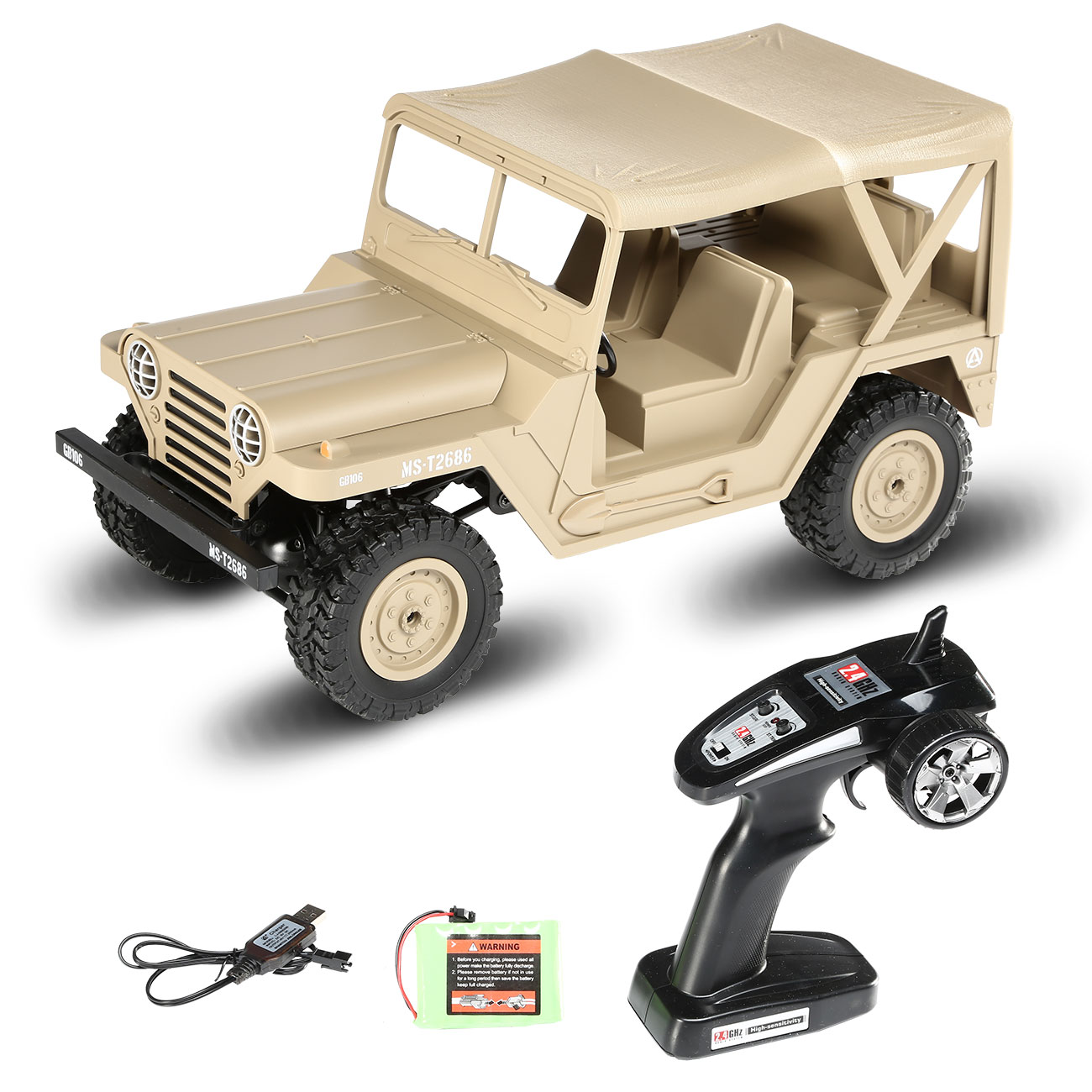 1:14 RC U.S. Militr Gelndewagen 2,4GHz 4WD RTR military desert 22385