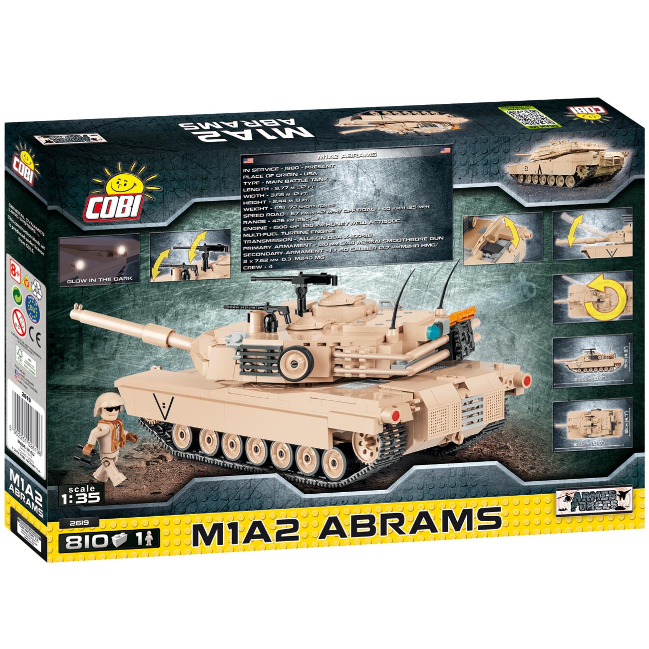Cobi Small Army Bausatz Panzer M1A2 Abrams 810 Teile 2619 Bild 1