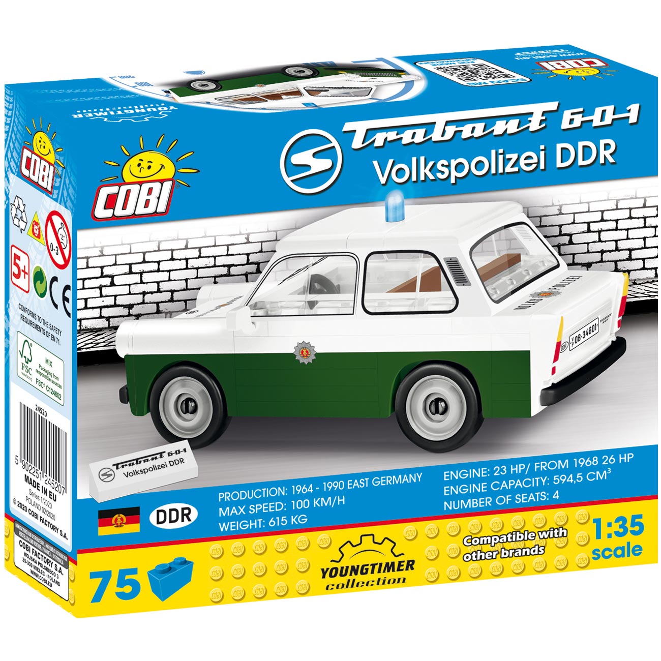 Cobi Youngtimer Collection Trabant 601 Volkspolizei DDR 75 Teile 24520 Bild 1