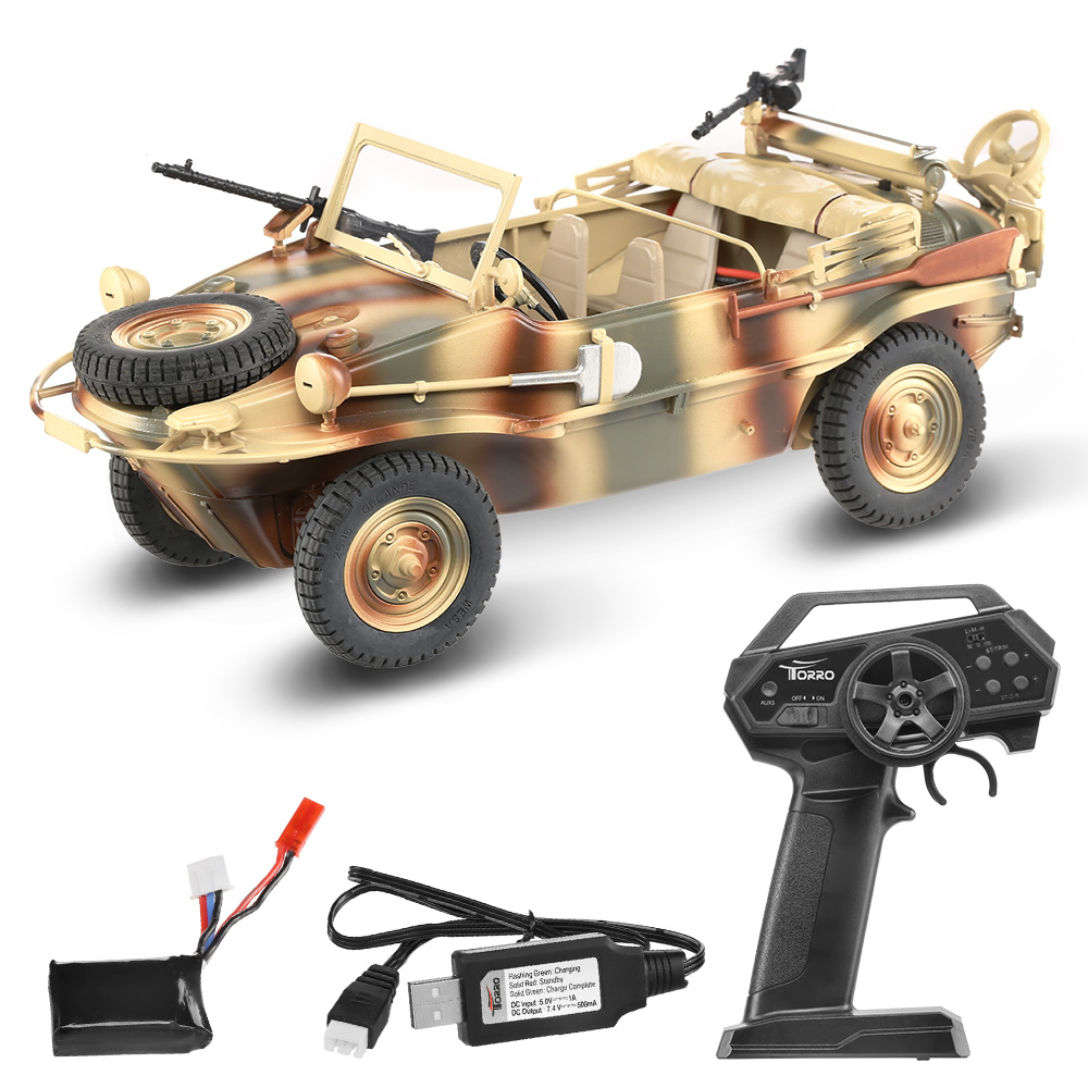 Torro RC Schwimmwagen VW Typ 166 1:16 RTR Tarnfarbe 2,4 Ghz