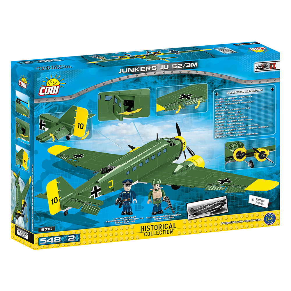 Cobi Historical Collection Bausatz Flugzeug Junkers JU 52/3M Kreta 1942 548 Teile 5710 Bild 4