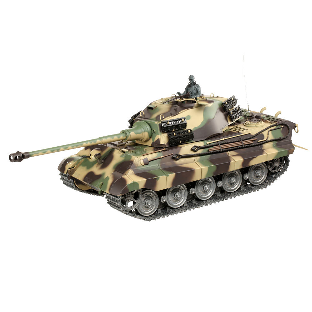 Amewi Rc Panzer Knigstiger mit Henschelturm tarn, 1:16, RTR, schussfhig, Infrarot-Gefechtssystem, Rauch & Sound, Metallget Bild 1