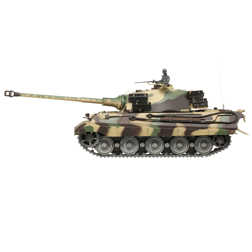 Amewi Rc Panzer Knigstiger Henschelturm, 1:16, RTR, schussfhig, Infrarot-Gefechtssystem, Rauch & Sound, Metallgetriebe, Me Bild 2