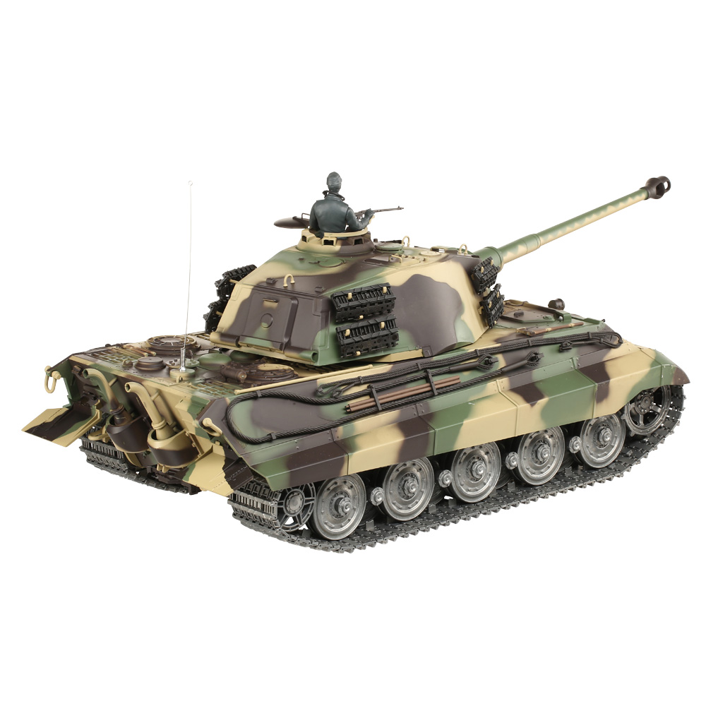 Amewi Rc Panzer Königstiger mit Henschelturm tarn, 1:16, RTR, schussfähig, Infrarot-Gefechtssystem, Rauch & Sound, Metallget Bild 1