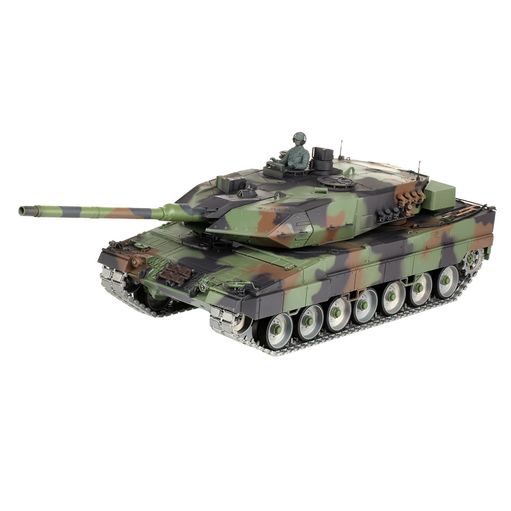 Amewi Rc Panzer Leopard 2A6 tarn, 1:16, RTR, Professional Line IR+BB Rauch & Sound Metallgetriebe Metallketten Bild 1