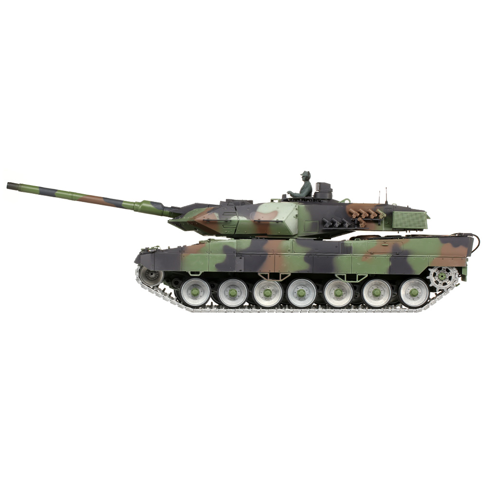 Amewi Rc Panzer Leopard 2A6 tarn, 1:16, RTR, Professional Line IR+BB Rauch & Sound Metallgetriebe Metallketten Bild 1