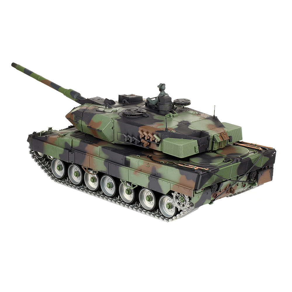 Amewi Rc Panzer Leopard 2A6 tarn, 1:16, RTR, Professional Line IR+BB Rauch & Sound Metallgetriebe Metallketten Bild 3