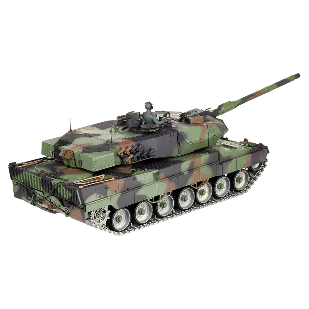 Amewi Rc Panzer Leopard 2A6 tarn, 1:16, RTR, Professional Line IR+BB Rauch & Sound Metallgetriebe Metallketten Bild 4