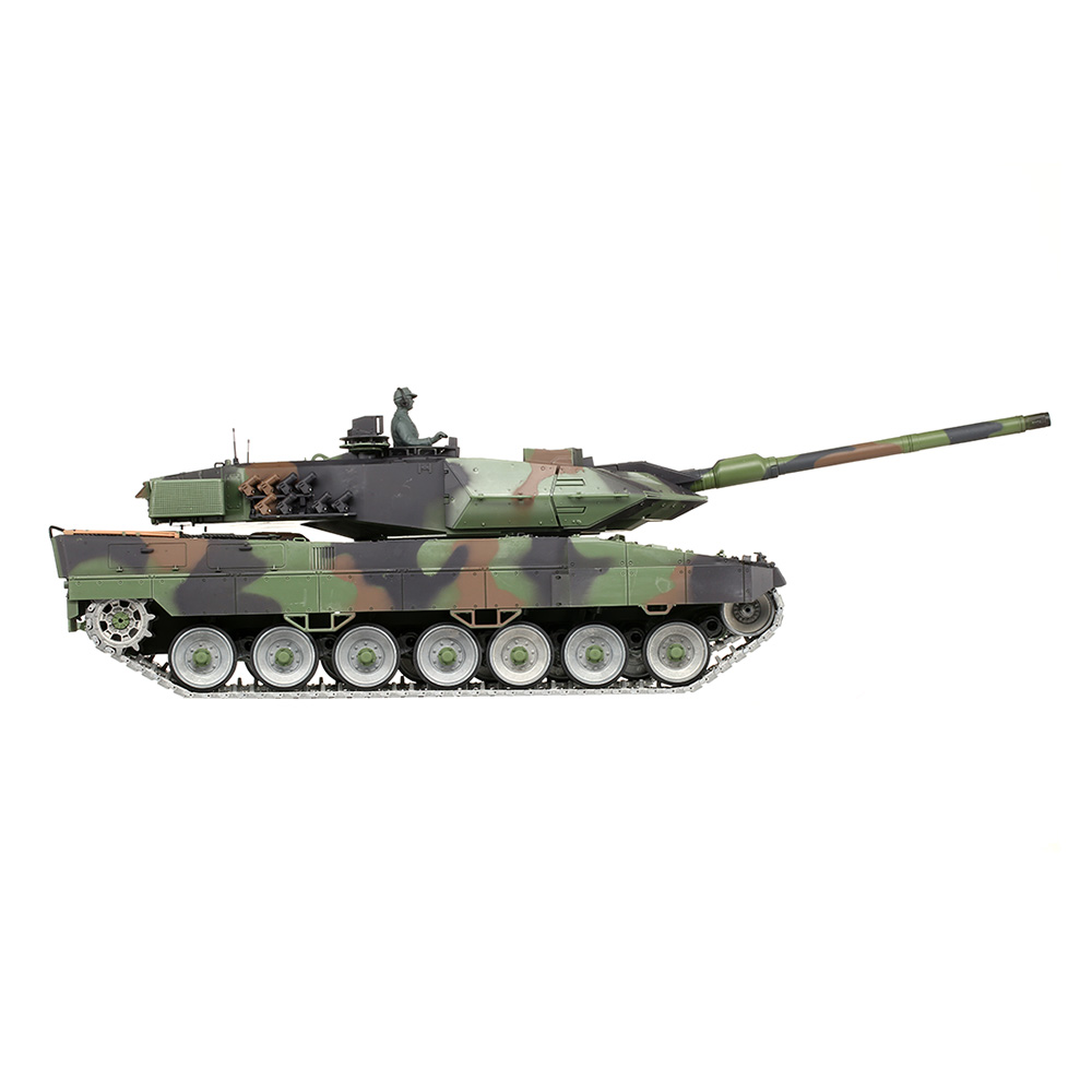 Amewi Rc Panzer Leopard 2A6 tarn, 1:16, RTR, Professional Line IR+BB Rauch & Sound Metallgetriebe Metallketten Bild 1