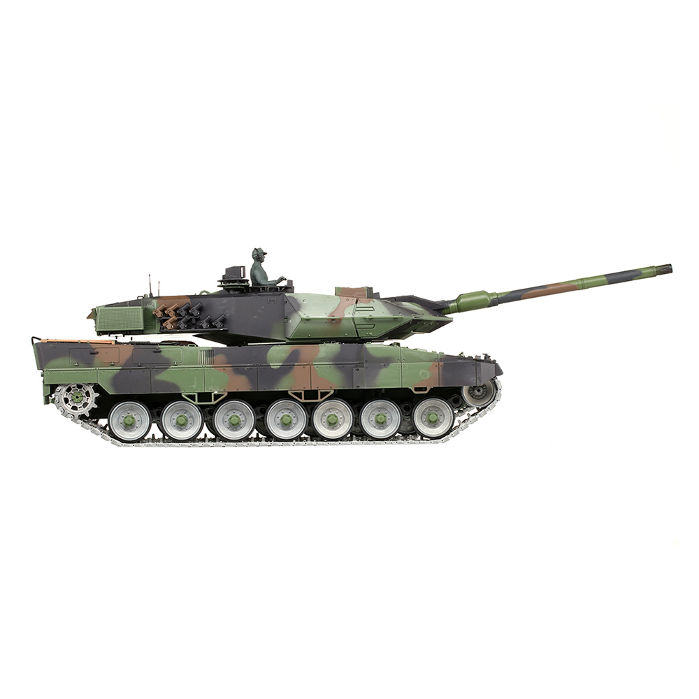 Amewi Rc Panzer Leopard 2A6 tarn, 1:16, RTR, Professional Line IR+BB Rauch & Sound Metallgetriebe Metallketten Bild 5