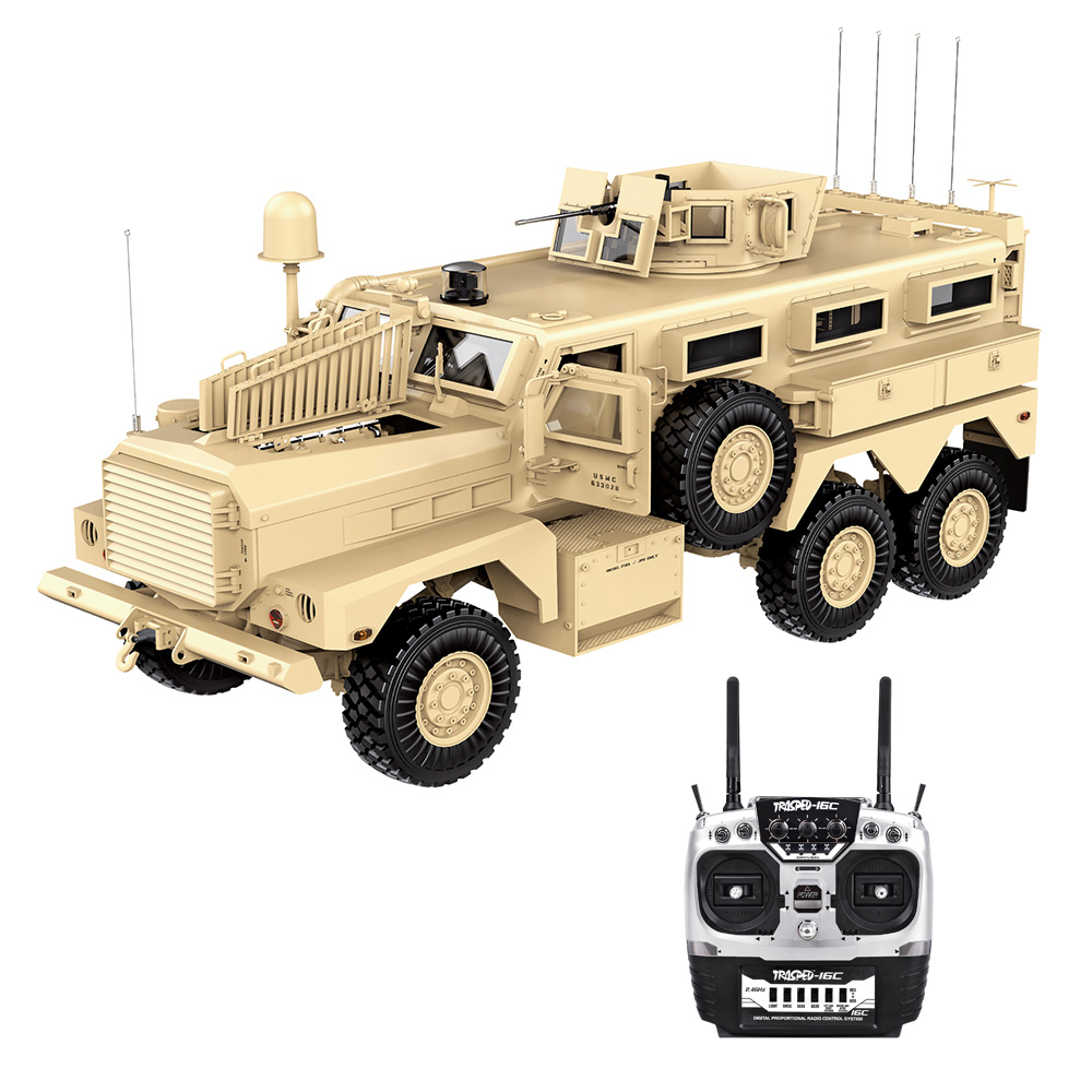 Amewi RC US-Militrfahrzeug MRAP 6X6 1:12 RTR Licht Sound und Rauch 22428