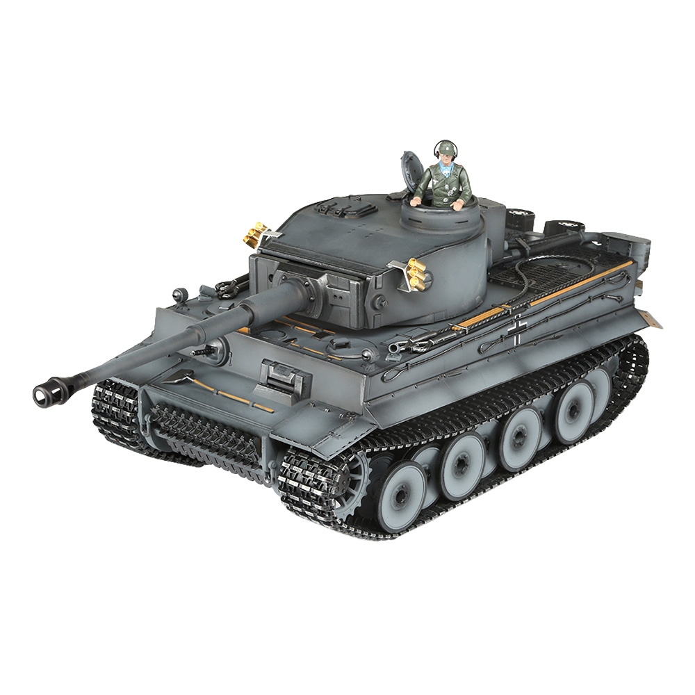 Torro RC Panzer Tiger I Frühe Ausf. grau Profi-Edition 1:16 schussfähig, Rauch & Sound, Metallgetriebe und Metallketten, RTR Bild 1