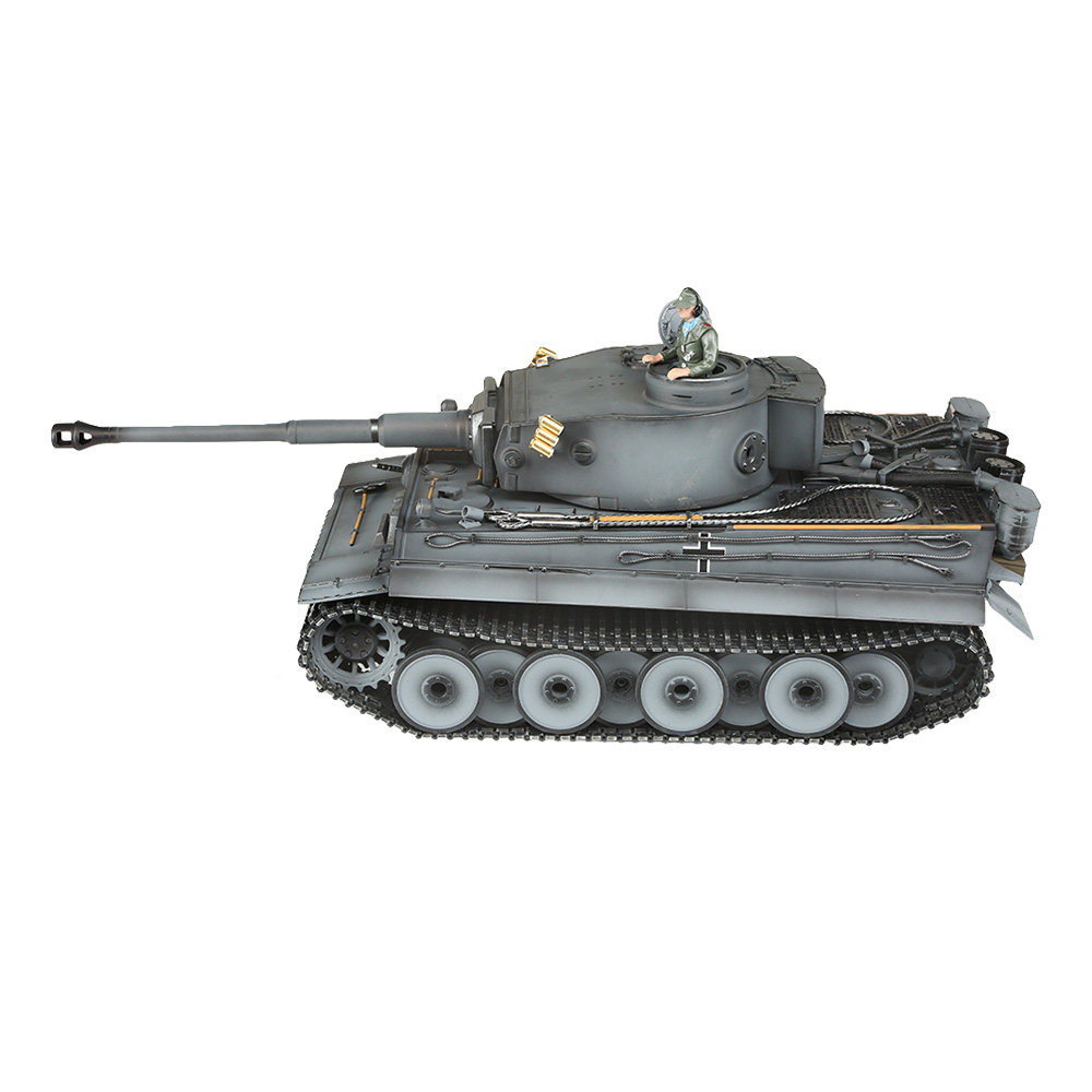 Torro RC Panzer Tiger I Frühe Ausf. grau Profi-Edition 1:16 schussfähig, Rauch & Sound, Metallgetriebe und Metallketten, RTR Bild 2